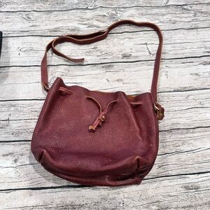 Portland Leather Goods Nutmeg Pebbled Leather Bucket Bag